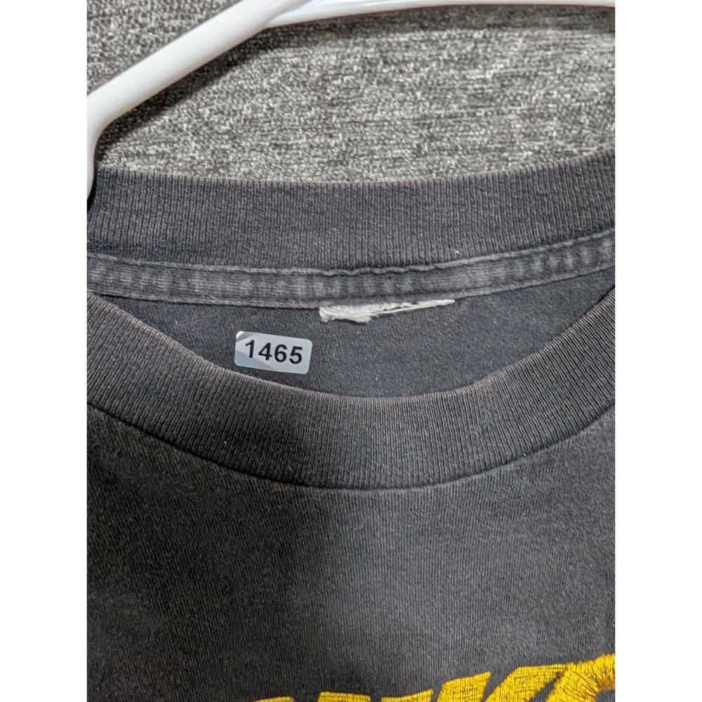 Nike Long Sleeve T-Shirt Faded Black Yellow Embroidered Logo Mens Large 1465 - Picture 7 of 7